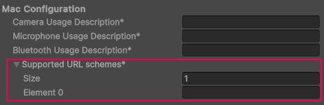 Supported URL schemes settings for macOS.