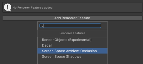 Select Add Renderer Feature, then select a Renderer Feature.