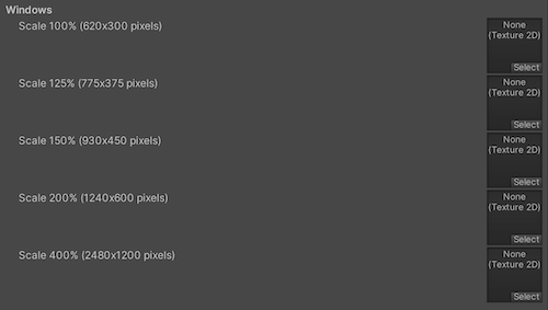 Windows Splash settings